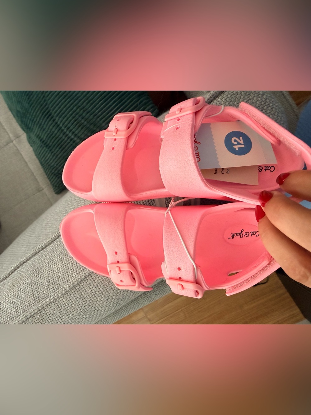 🍌🍓Girls' Bubblegum Pink Two-Buckle Sandals & fruity fun flip flops 🍓🍌